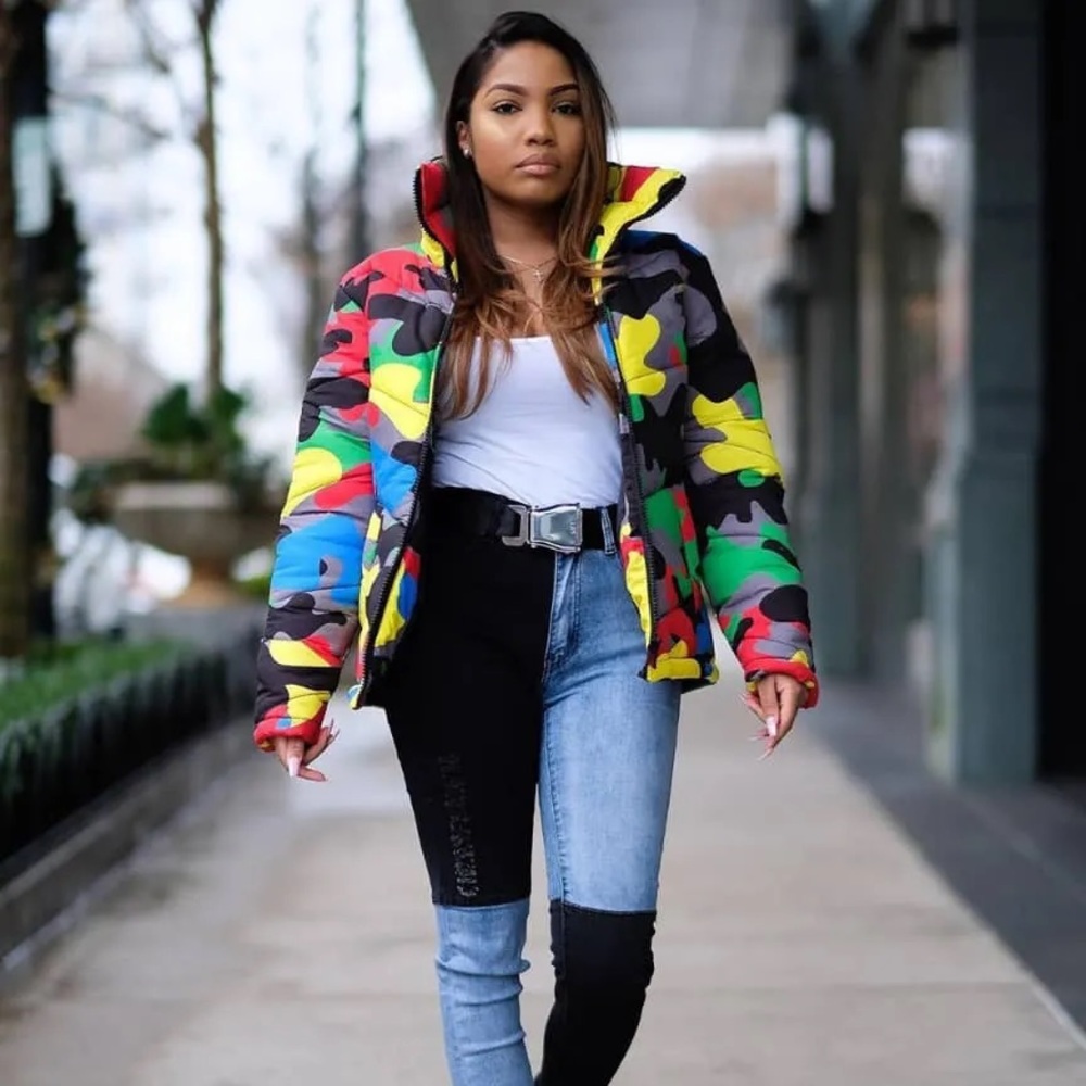 Women Bubble Camo Jacket
